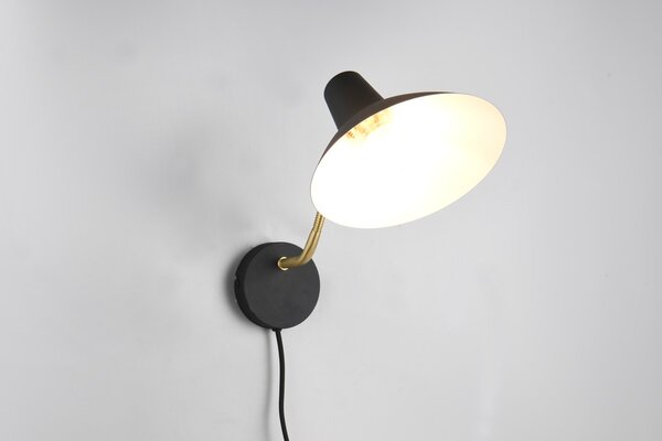 Φωτιστικό Επίτοιχο Trio Lighting TRAVELLER 263470180 Μαύρο Ματ (Black Mat) και Χρυσό Χρώμα (Gold Coloured)