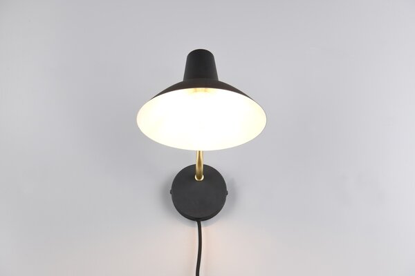 Φωτιστικό Επίτοιχο Trio Lighting TRAVELLER 263470180 Μαύρο Ματ (Black Mat) και Χρυσό Χρώμα (Gold Coloured)