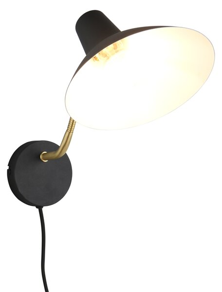 Φωτιστικό Επίτοιχο Trio Lighting TRAVELLER 263470180 Μαύρο Ματ (Black Mat) και Χρυσό Χρώμα (Gold Coloured)
