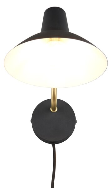 Φωτιστικό Επίτοιχο Trio Lighting TRAVELLER 263470180 Μαύρο Ματ (Black Mat) και Χρυσό Χρώμα (Gold Coloured)