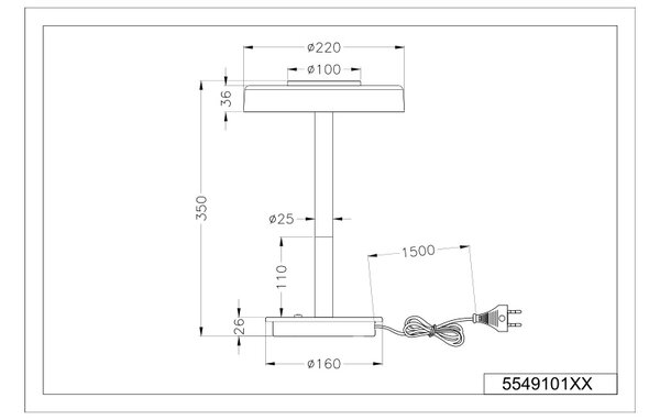Φωτιστικό Επιτραπέζιο Trio Lighting CELESTE 554910132 Μαύρο Ματ (Black Mat) 3000K