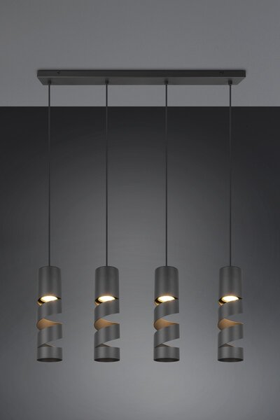 Φωτιστικό Κρεμαστό Trio Lighting STREAM 364000432 Μαύρο Ματ (Black Mat)