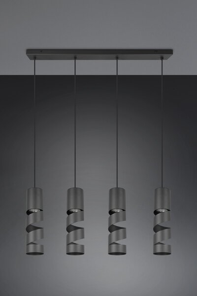 Φωτιστικό Κρεμαστό Trio Lighting STREAM 364000432 Μαύρο Ματ (Black Mat)