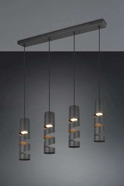 Φωτιστικό Κρεμαστό Trio Lighting STREAM 364000432 Μαύρο Ματ (Black Mat)