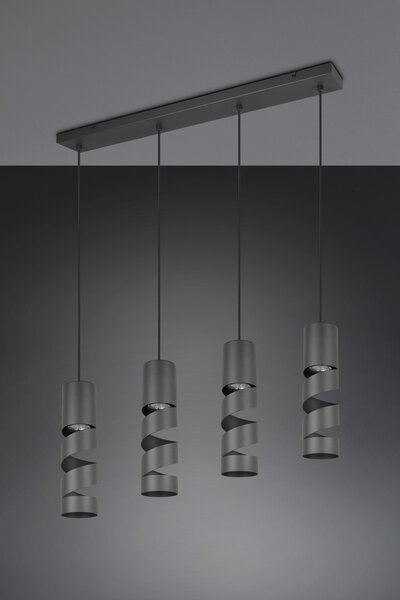 Φωτιστικό Κρεμαστό Trio Lighting STREAM 364000432 Μαύρο Ματ (Black Mat)