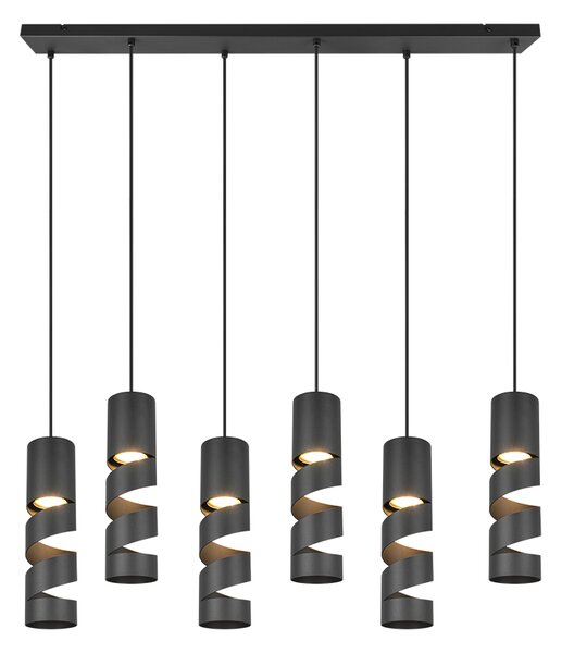 Φωτιστικό Κρεμαστό Trio Lighting STREAM 364000632 Μαύρο Ματ (Black Mat)