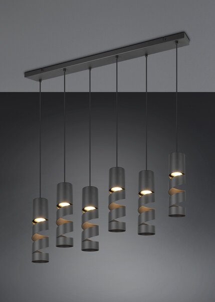 Φωτιστικό Κρεμαστό Trio Lighting STREAM 364000632 Μαύρο Ματ (Black Mat)