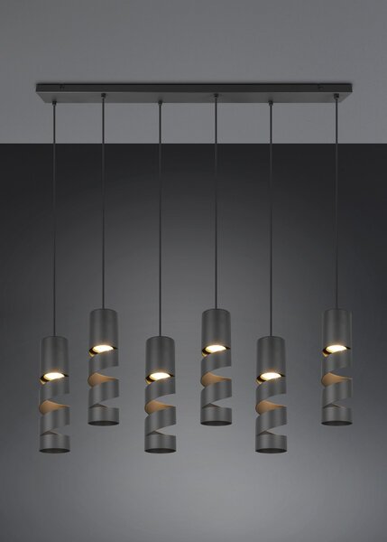 Φωτιστικό Κρεμαστό Trio Lighting STREAM 364000632 Μαύρο Ματ (Black Mat)