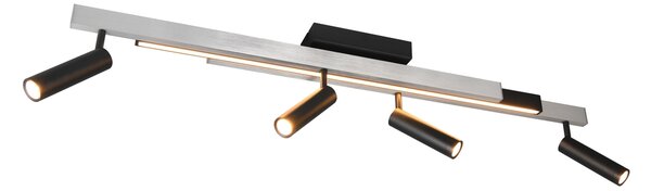 Φωτιστικό Οροφής Trio Lighting ZENO 648310505 Βουρτσιστό Αλουμίνιο (Brushed Aluminium) 2700 - 6500K