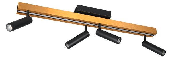 Φωτιστικό Οροφής Trio Lighting ZENO 648310580 Μαύρο Ματ (Black Mat) και Χρυσό Χρώμα (Gold Coloured) 2700 - 6500K