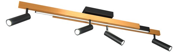Φωτιστικό Οροφής Trio Lighting ZENO 648310580 Μαύρο Ματ (Black Mat) και Χρυσό Χρώμα (Gold Coloured) 2700 - 6500K