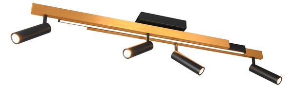Φωτιστικό Οροφής Trio Lighting ZENO 648310580 Μαύρο Ματ (Black Mat) και Χρυσό Χρώμα (Gold Coloured) 2700 - 6500K