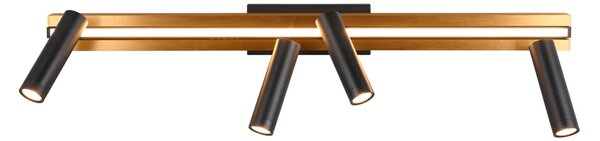 Φωτιστικό Οροφής Trio Lighting ZENO 648310580 Μαύρο Ματ (Black Mat) και Χρυσό Χρώμα (Gold Coloured) 2700 - 6500K