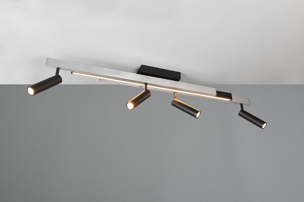 Φωτιστικό Οροφής Trio Lighting ZENO 648310505 Βουρτσιστό Αλουμίνιο (Brushed Aluminium) 2700 - 6500K