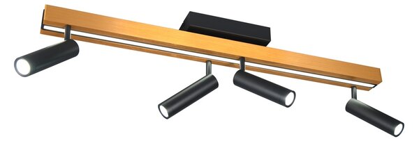 Φωτιστικό Οροφής Trio Lighting ZENO 648310580 Μαύρο Ματ (Black Mat) και Χρυσό Χρώμα (Gold Coloured) 2700 - 6500K