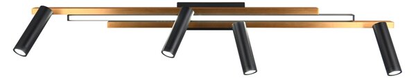 Φωτιστικό Οροφής Trio Lighting ZENO 648310580 Μαύρο Ματ (Black Mat) και Χρυσό Χρώμα (Gold Coloured) 2700 - 6500K