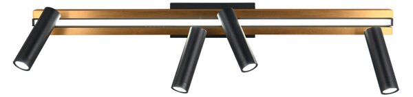 Φωτιστικό Οροφής Trio Lighting ZENO 648310580 Μαύρο Ματ (Black Mat) και Χρυσό Χρώμα (Gold Coloured) 2700 - 6500K