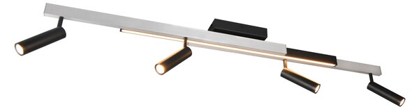 Φωτιστικό Οροφής Trio Lighting ZENO 648310505 Βουρτσιστό Αλουμίνιο (Brushed Aluminium) 2700 - 6500K