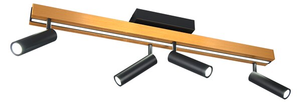 Φωτιστικό Οροφής Trio Lighting ZENO 648310580 Μαύρο Ματ (Black Mat) και Χρυσό Χρώμα (Gold Coloured) 2700 - 6500K