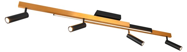 Φωτιστικό Οροφής Trio Lighting ZENO 648310580 Μαύρο Ματ (Black Mat) και Χρυσό Χρώμα (Gold Coloured) 2700 - 6500K