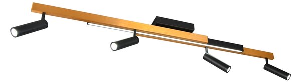 Φωτιστικό Οροφής Trio Lighting ZENO 648310580 Μαύρο Ματ (Black Mat) και Χρυσό Χρώμα (Gold Coloured) 2700 - 6500K