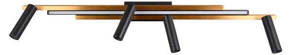 Φωτιστικό Οροφής Trio Lighting ZENO 648310580 Μαύρο Ματ (Black Mat) και Χρυσό Χρώμα (Gold Coloured) 2700 - 6500K