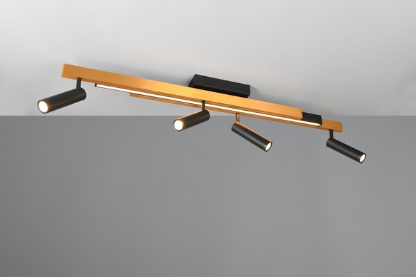 Φωτιστικό Οροφής Trio Lighting ZENO 648310580 Μαύρο Ματ (Black Mat) και Χρυσό Χρώμα (Gold Coloured) 2700 - 6500K