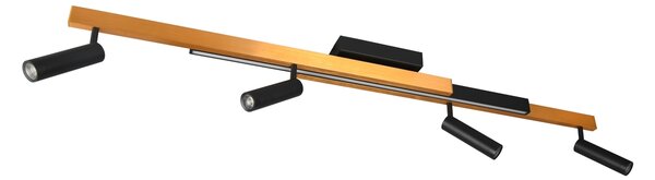 Φωτιστικό Οροφής Trio Lighting ZENO 648310580 Μαύρο Ματ (Black Mat) και Χρυσό Χρώμα (Gold Coloured) 2700 - 6500K