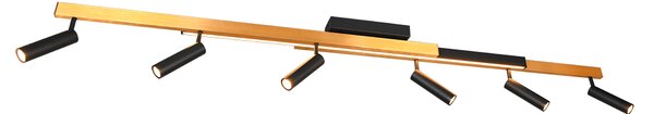 Φωτιστικό Οροφής Trio Lighting ZENO 648310780 Μαύρο Ματ (Black Mat) και Χρυσό Χρώμα (Gold Coloured) 2700 - 6500K