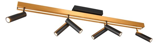 Φωτιστικό Οροφής Trio Lighting ZENO 648310780 Μαύρο Ματ (Black Mat) και Χρυσό Χρώμα (Gold Coloured) 2700 - 6500K