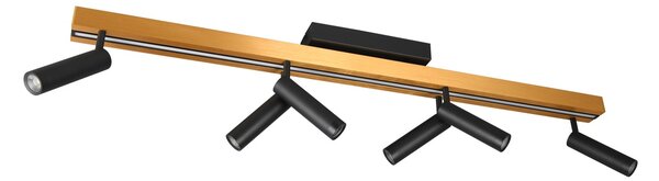 Φωτιστικό Οροφής Trio Lighting ZENO 648310780 Μαύρο Ματ (Black Mat) και Χρυσό Χρώμα (Gold Coloured) 2700 - 6500K