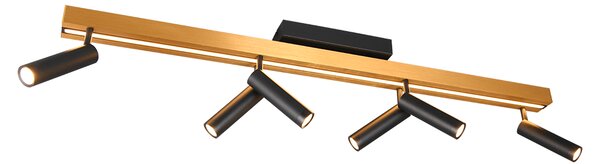 Φωτιστικό Οροφής Trio Lighting ZENO 648310780 Μαύρο Ματ (Black Mat) και Χρυσό Χρώμα (Gold Coloured) 2700 - 6500K