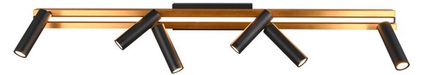 Φωτιστικό Οροφής Trio Lighting ZENO 648310780 Μαύρο Ματ (Black Mat) και Χρυσό Χρώμα (Gold Coloured) 2700 - 6500K