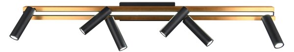 Φωτιστικό Οροφής Trio Lighting ZENO 648310780 Μαύρο Ματ (Black Mat) και Χρυσό Χρώμα (Gold Coloured) 2700 - 6500K