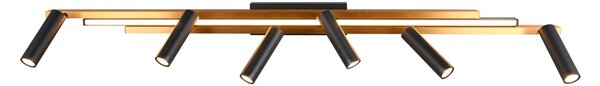 Φωτιστικό Οροφής Trio Lighting ZENO 648310780 Μαύρο Ματ (Black Mat) και Χρυσό Χρώμα (Gold Coloured) 2700 - 6500K