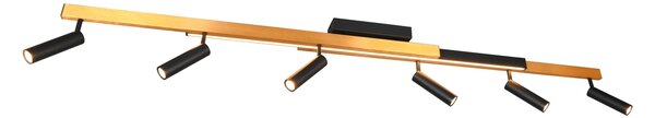 Φωτιστικό Οροφής Trio Lighting ZENO 648310780 Μαύρο Ματ (Black Mat) και Χρυσό Χρώμα (Gold Coloured) 2700 - 6500K
