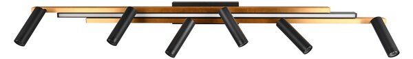 Φωτιστικό Οροφής Trio Lighting ZENO 648310780 Μαύρο Ματ (Black Mat) και Χρυσό Χρώμα (Gold Coloured) 2700 - 6500K
