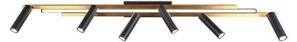Φωτιστικό Οροφής Trio Lighting ZENO 648310780 Μαύρο Ματ (Black Mat) και Χρυσό Χρώμα (Gold Coloured) 2700 - 6500K