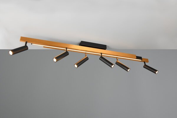 Φωτιστικό Οροφής Trio Lighting ZENO 648310780 Μαύρο Ματ (Black Mat) και Χρυσό Χρώμα (Gold Coloured) 2700 - 6500K