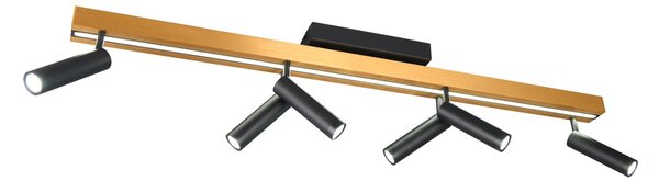 Φωτιστικό Οροφής Trio Lighting ZENO 648310780 Μαύρο Ματ (Black Mat) και Χρυσό Χρώμα (Gold Coloured) 2700 - 6500K