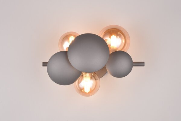 Φωτιστικό Επίτοιχο Trio Lighting BUBBLE 217400342 Ανθρακί (Anthracite)