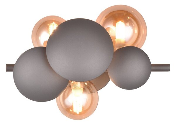 Φωτιστικό Επίτοιχο Trio Lighting BUBBLE 217400342 Ανθρακί (Anthracite)