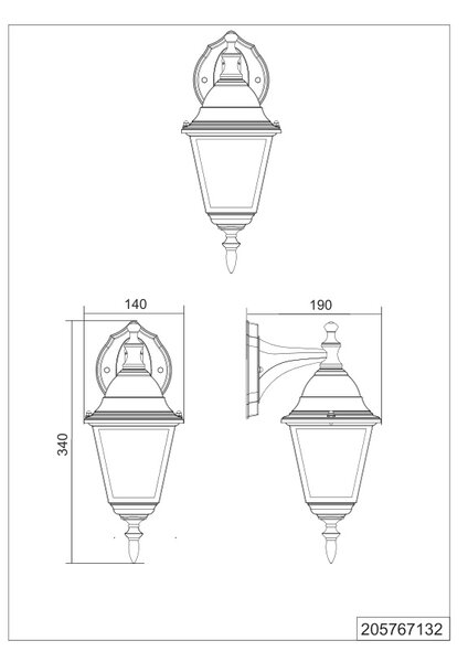 Φωτιστικό Επίτοιχο Trio Lighting LIVENZA 205767132 Μαύρο Ματ (Black Mat)