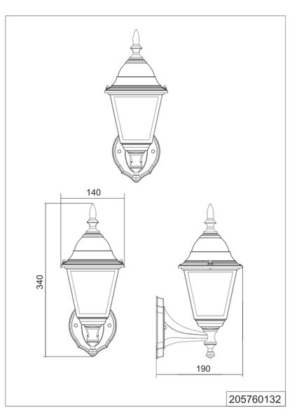 Φωτιστικό Επίτοιχο Trio Lighting LIVENZA 205760132 Μαύρο Ματ (Black Mat)