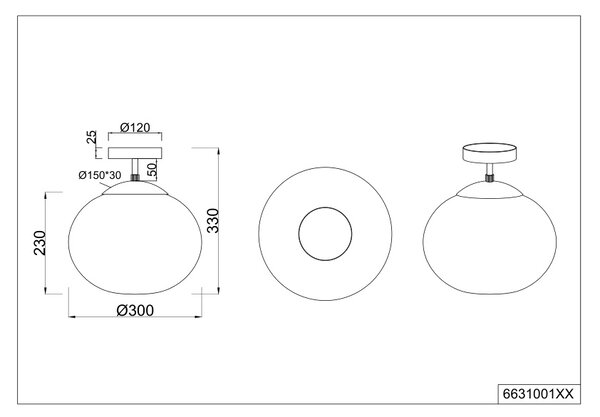 Φωτιστικό Οροφής Trio Lighting FOMENTO 663100132 Μαύρο Ματ (Black Mat)