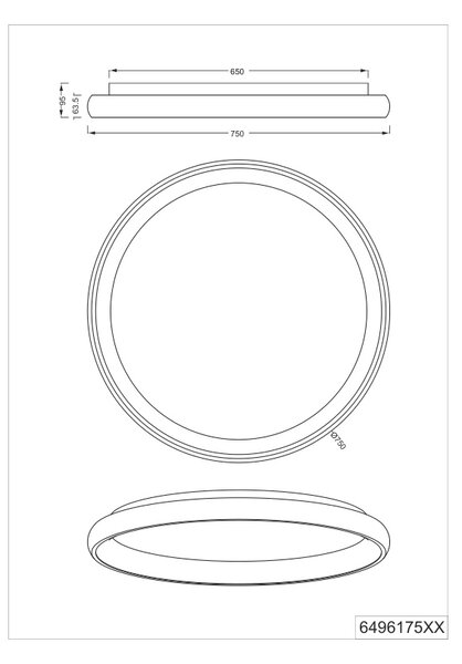 Φωτιστικό Οροφής Trio Lighting CARDONA 649617531 Λευκό Ματ (White Mat) 2300+3000+4000K