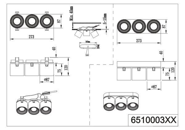 Φωτιστικό Οροφής Trio Lighting GUAYANA 651000331 Λευκό Ματ (White Mat)