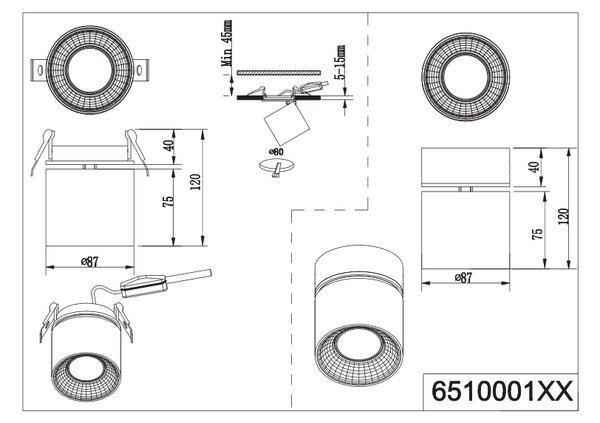 Φωτιστικό Οροφής Trio Lighting GUAYANA 651000131 Λευκό Ματ (White Mat)