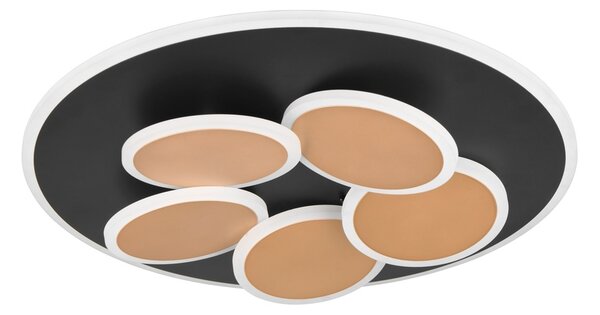 Φωτιστικό Οροφής Trio Lighting MANDALA 653210680 Μαύρο Ματ (Black Mat) και Χρυσό Χρώμα (Gold Coloured) 2700 - 6500K