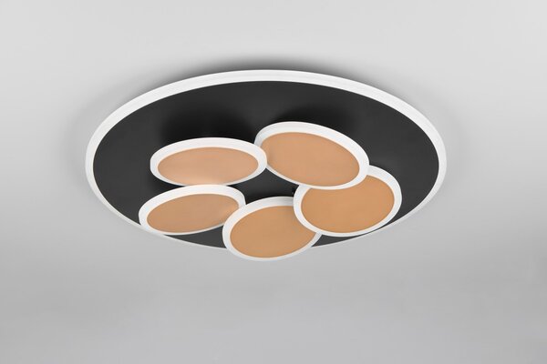 Φωτιστικό Οροφής Trio Lighting MANDALA 653210680 Μαύρο Ματ (Black Mat) και Χρυσό Χρώμα (Gold Coloured) 2700 - 6500K